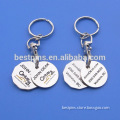 personalize century 21 trolley coin keychain with two coin key holder, Canada token coin keychain